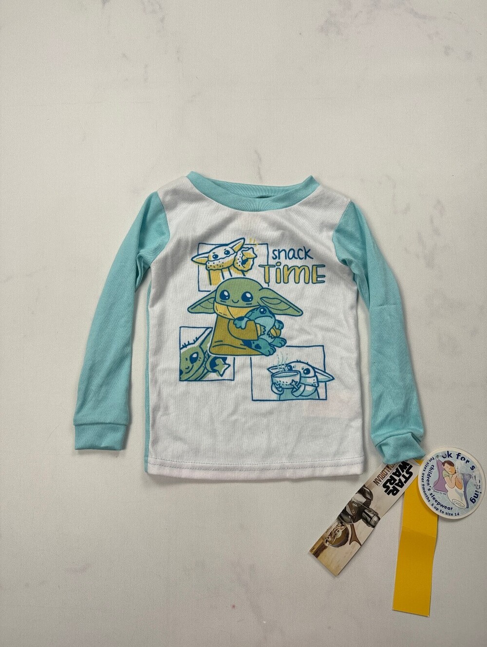 Star Wars Snack Sleep Top Light Blue Modern Graphic - Girls 4T